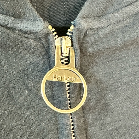 BARBOUR Blue Cotton Full Zip Pockets Sweater Jacket, size 6 - Picture 4 of 10